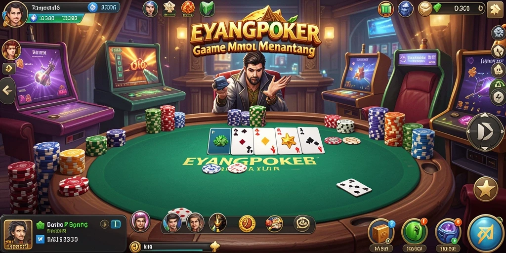 Tampilan gameplay <strong>EYANGPOKER</strong> yang memukau dan penuh aksi.