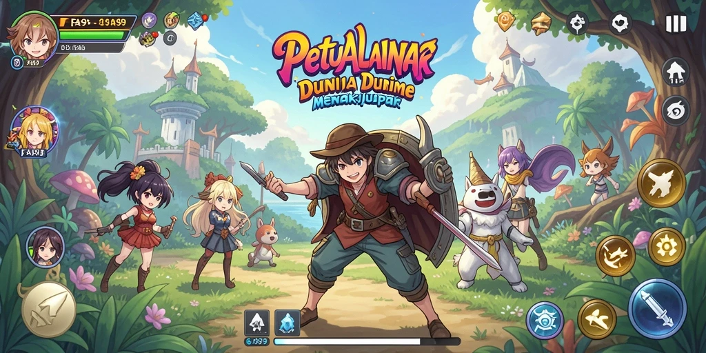 Screenshot menampilkan karakter anime beraksi dalam pertempuran mendebarkan.