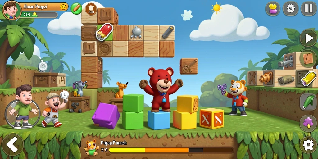 Tampilan gameplay K234 dengan variasi teka-teki puzzle yang menarik.