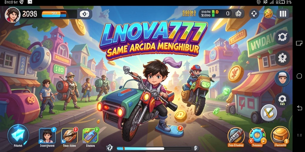 Screenshot gameplay LNOVA777 yang menunjukkan tantangan Arcade yang seru.