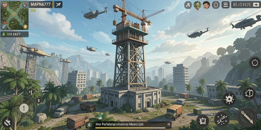 Tampilan gameplay MAPNA777 yang menegangkan dalam pertempuran Tower Defense.
