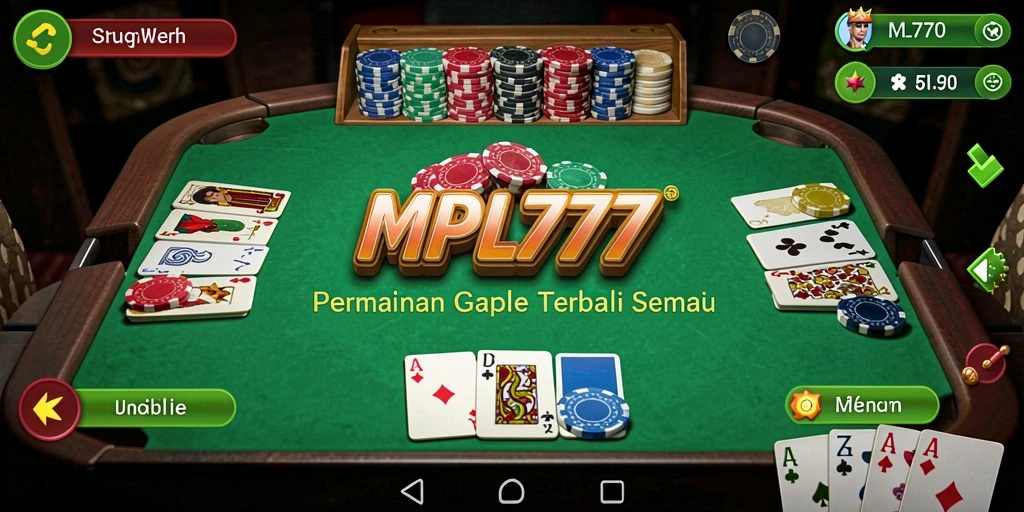 Tampilan gameplay seru di game Gaple MPL777.