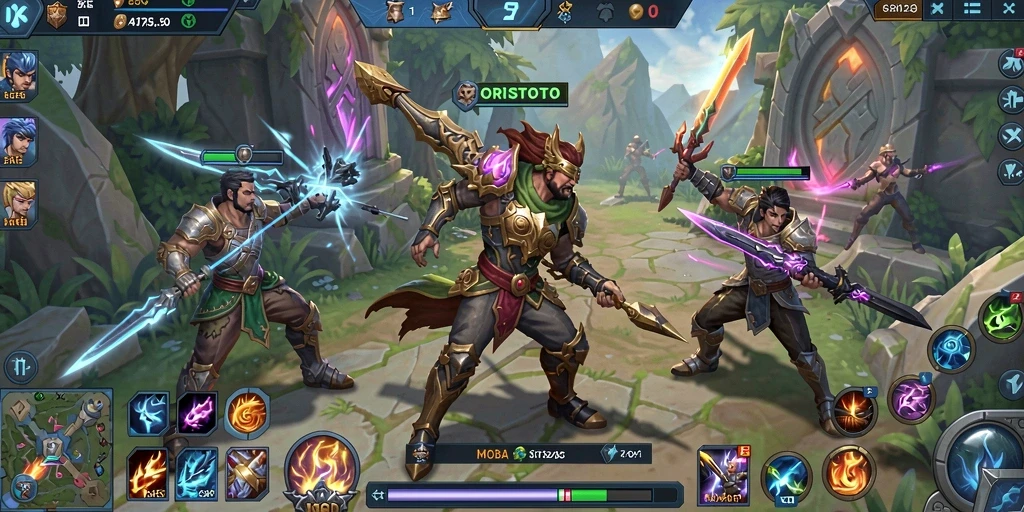 Gameplay ORISTOTO yang penuh aksi dan strategi menarik.