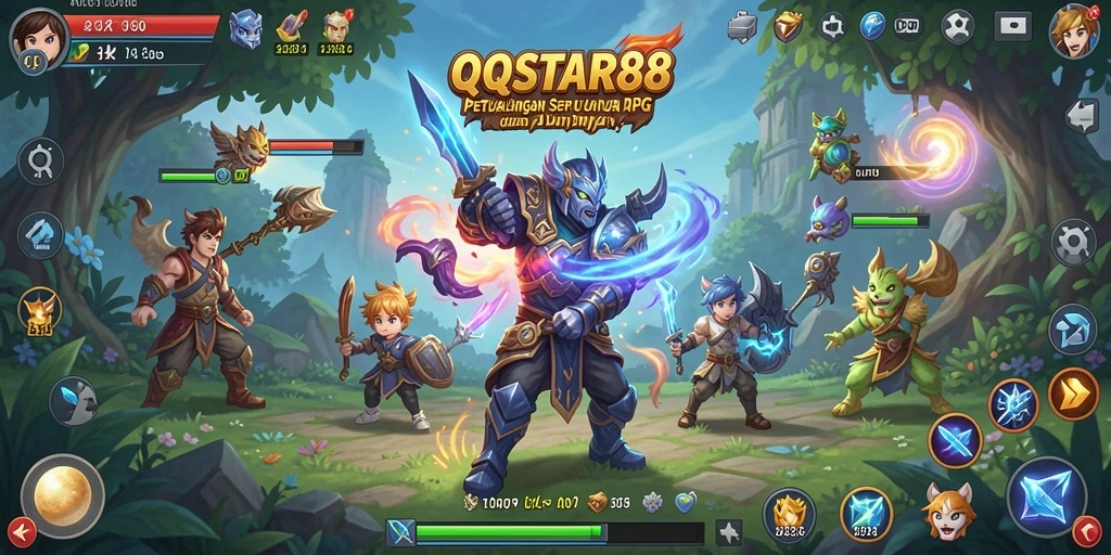 Tampilan menarik dari gameplay RPG QQSTAR88 di dunia yang fantastis.