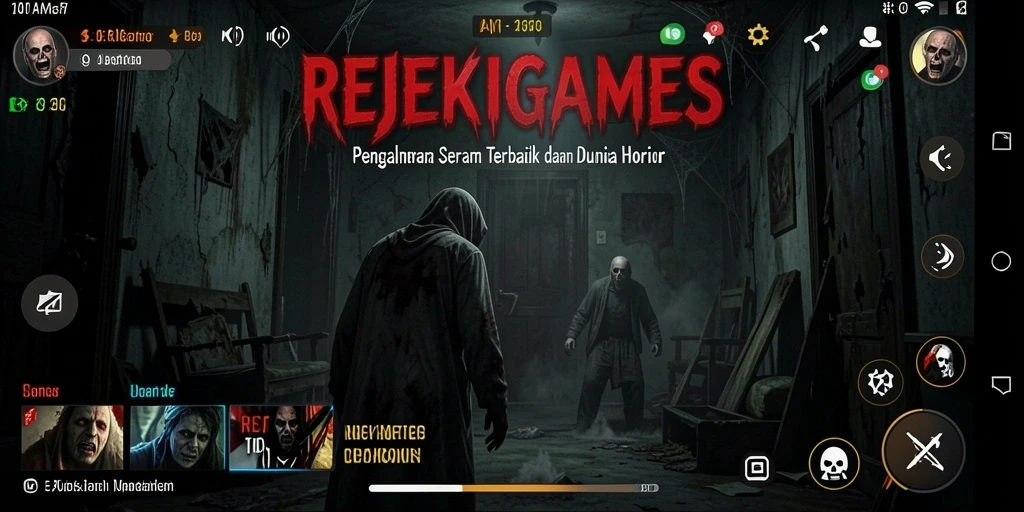 Tampilan mencekam dari gameplay REJEKIGAMES di dunia Horror.